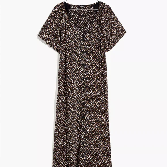 Madewell Bubble-Sleeve Button-Front Midi Dress in Adorable Ditsy / SMALL (OBO) - Picture 5 of 12
